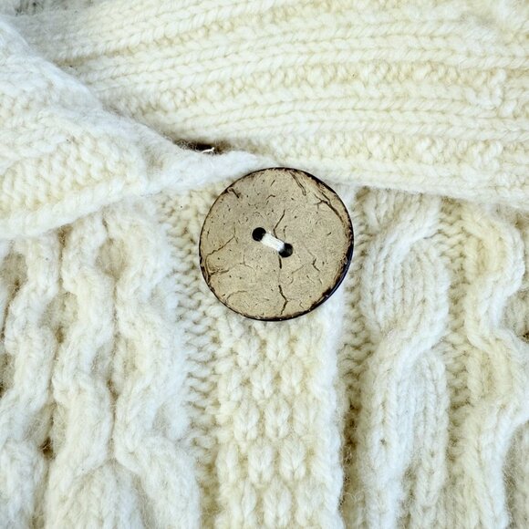 Aran Islands Knitwear 100% Wool Cable‑Knit Cardigan XS – Artisan Irish Sweater - Picture 4 of 11